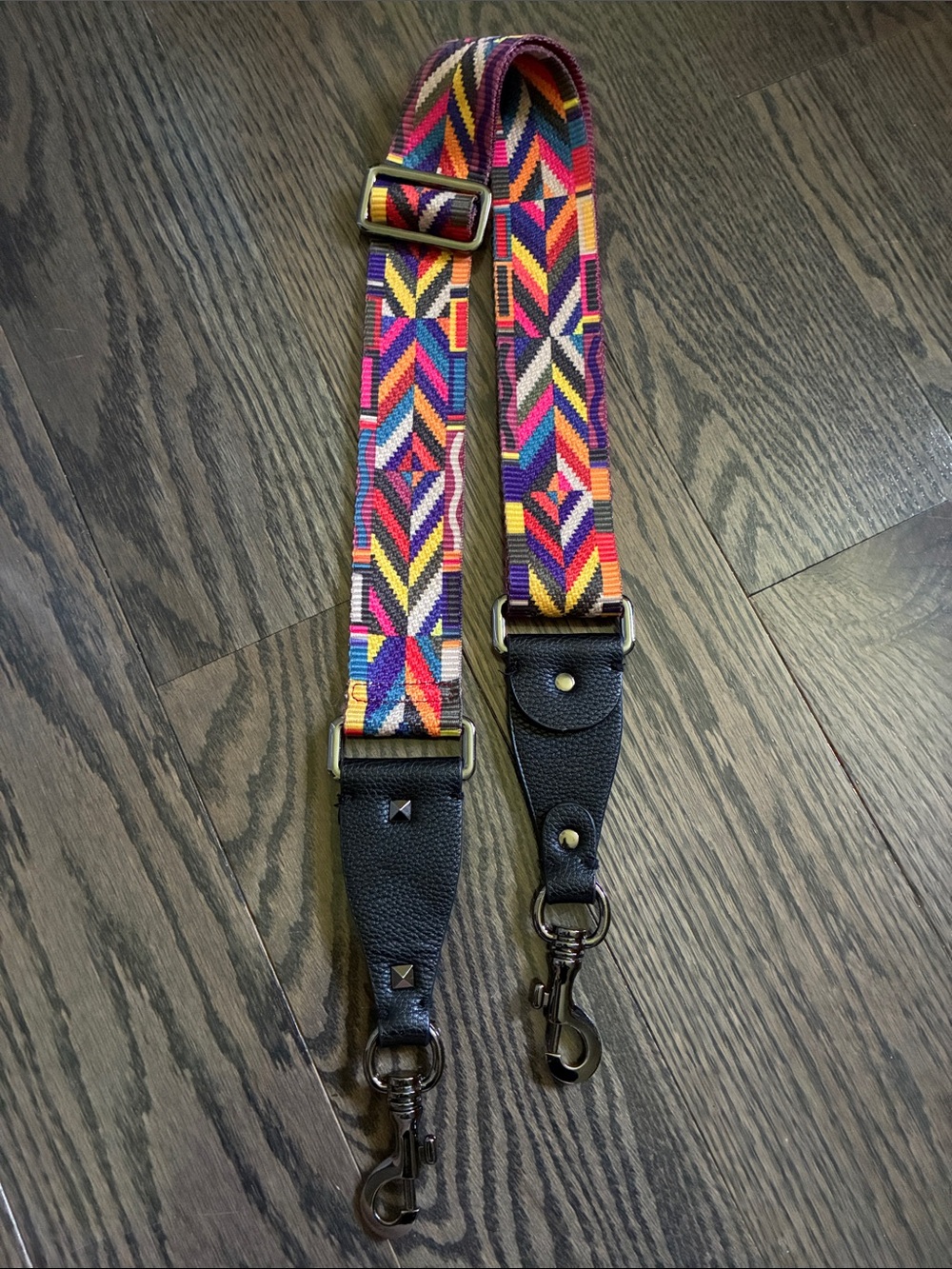Adjustable Multicolor Geometric Strap for Bags